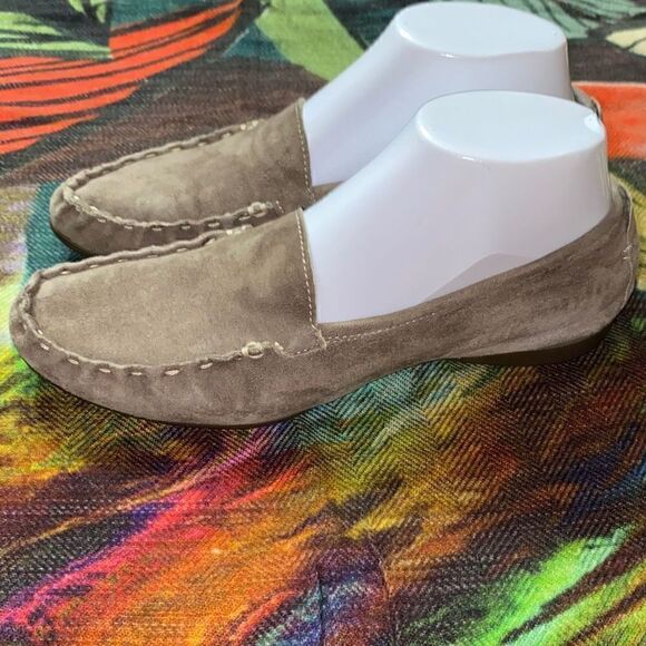 AGL Attilio Giusti Leombruni Womens tan Suede Leather Moc Loafer 37.5 - Picture 1 of 8